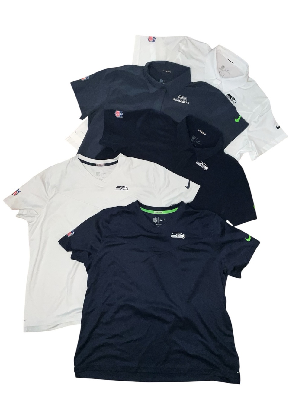 Women’s Nike Seattle Seahawks On Field Team Issued Lot of 5 Shirts Polos XXL
